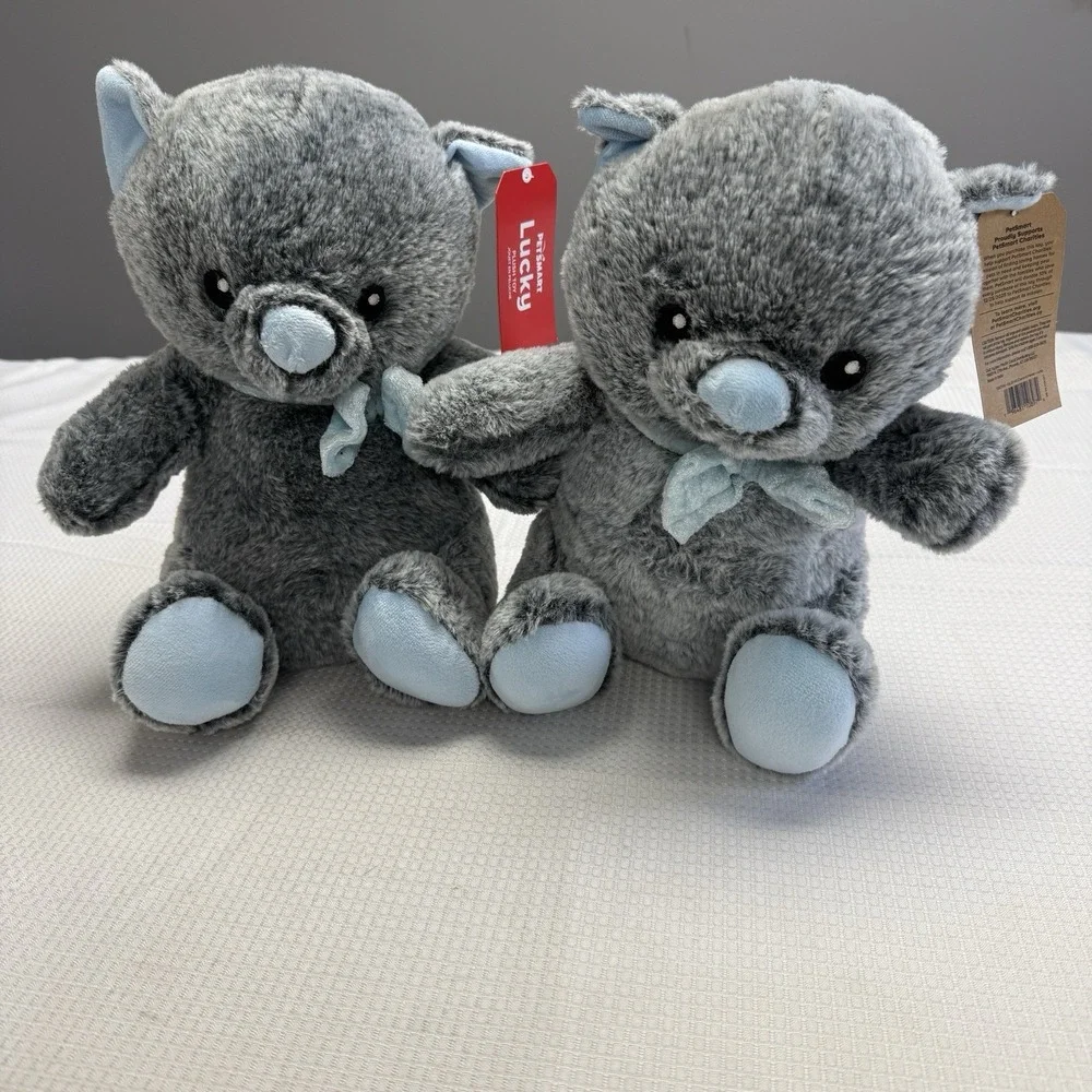 Lot Of 2 2025 Petsmart Dog Toy Stuffed Lucky Cat Squeaky Chew Plush 11